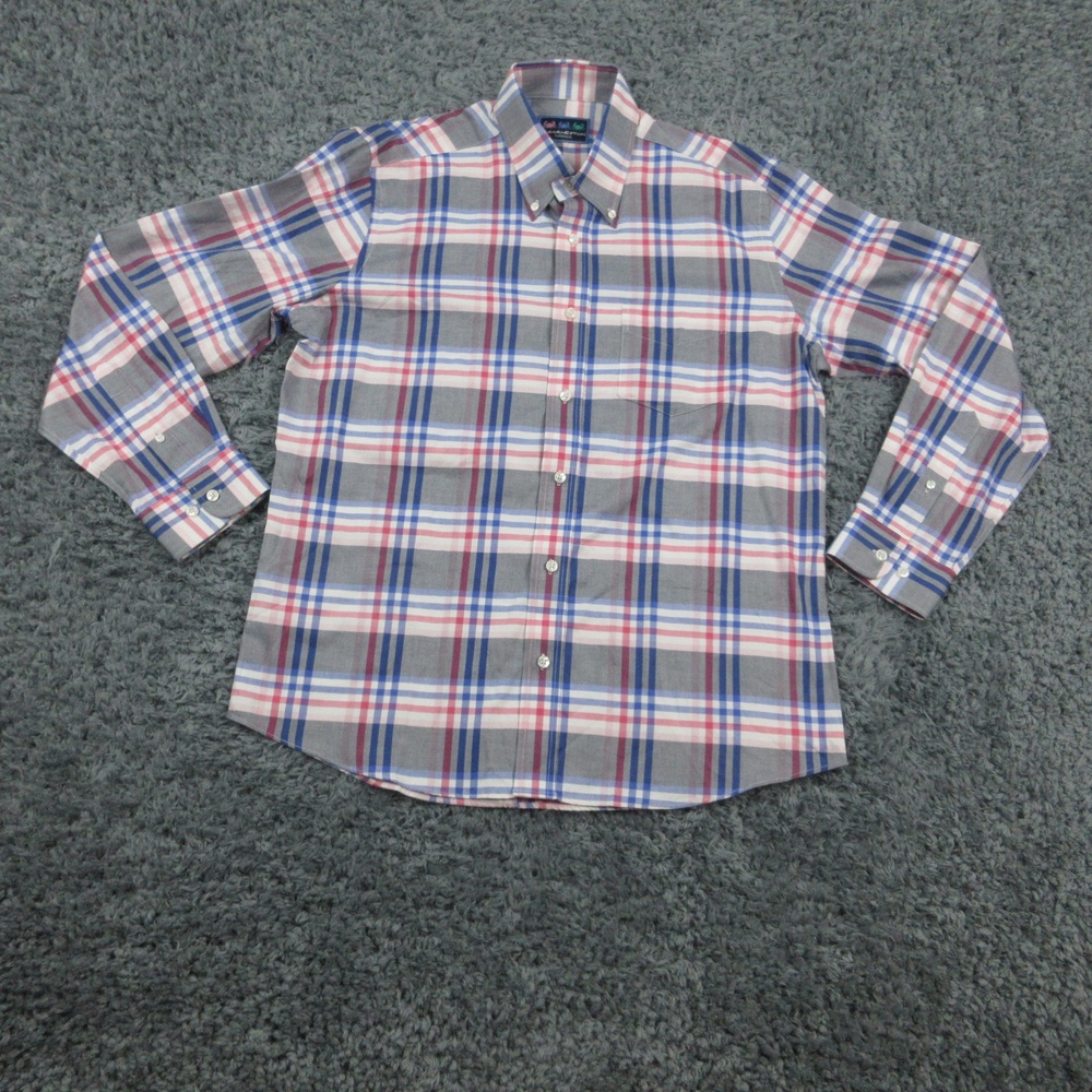 Charleston Threads Shirt Mens Large Plaid Button Down Casual Dress Work Shirt